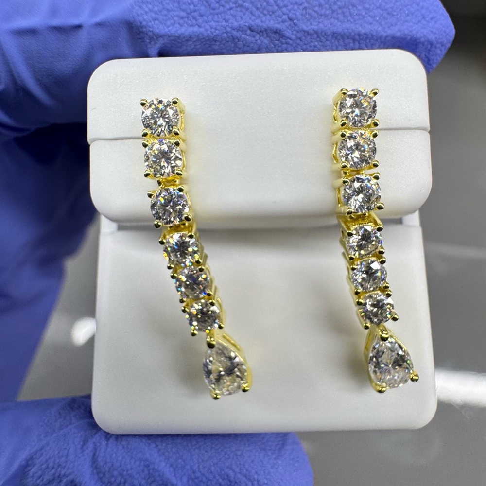 14k Gold Vermeil over 925 Sterling Silver 2.00 CTW Moissanite Earrings